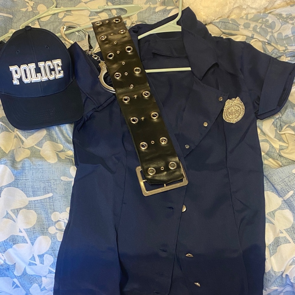 Blue Police Costume with Cap and Belt